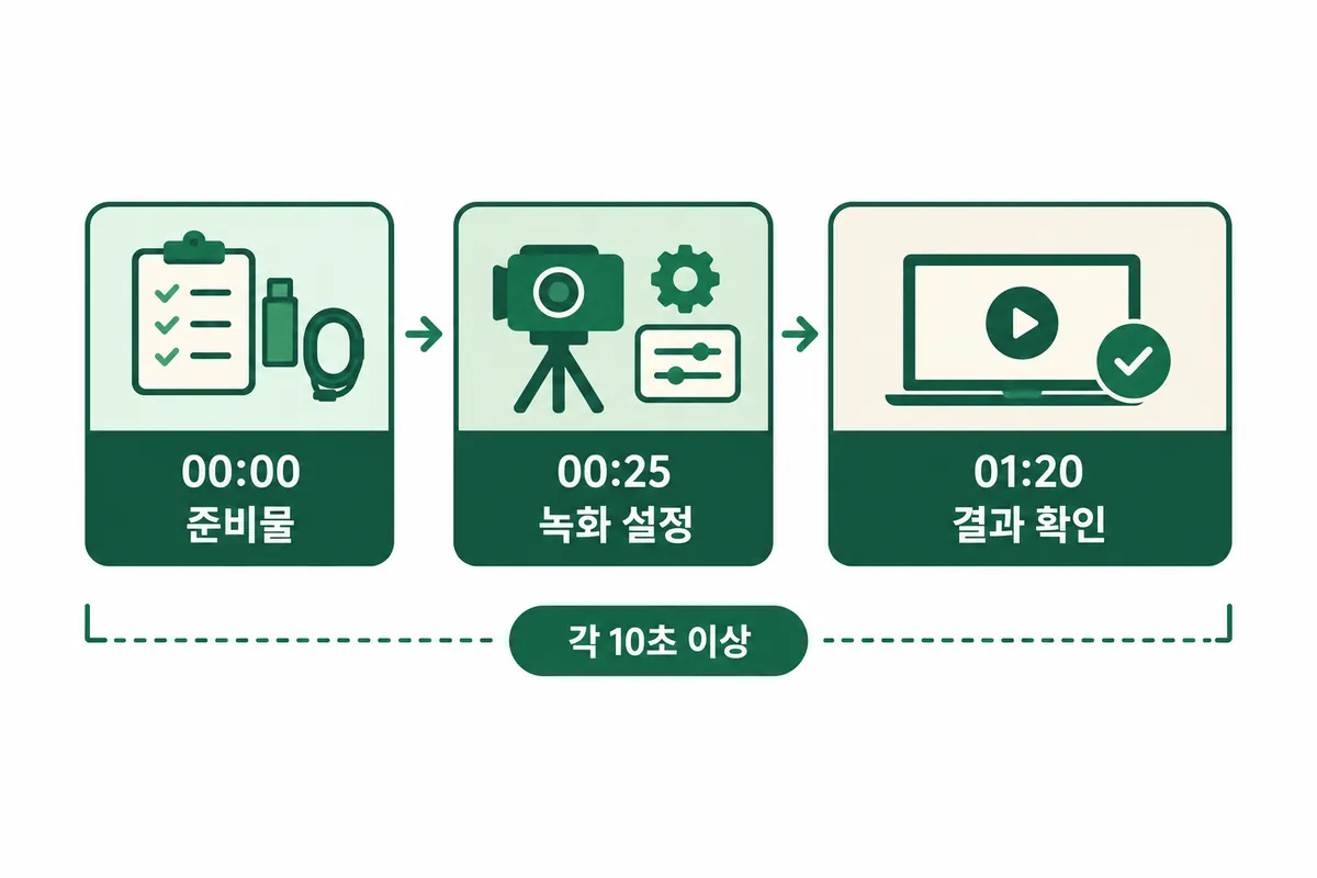2분 10초 예시 영상이 세 구간으로 나뉘는 구조 도식, 설명용 도식으로 표시