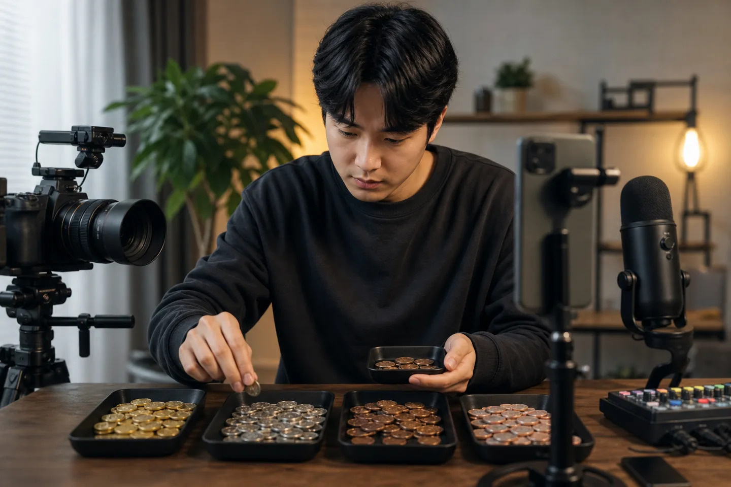 YouTube Studio 분석 화면에서 예상 수익, RPM, 재생 기반 CPM 지표를 확인하는 장면이다.